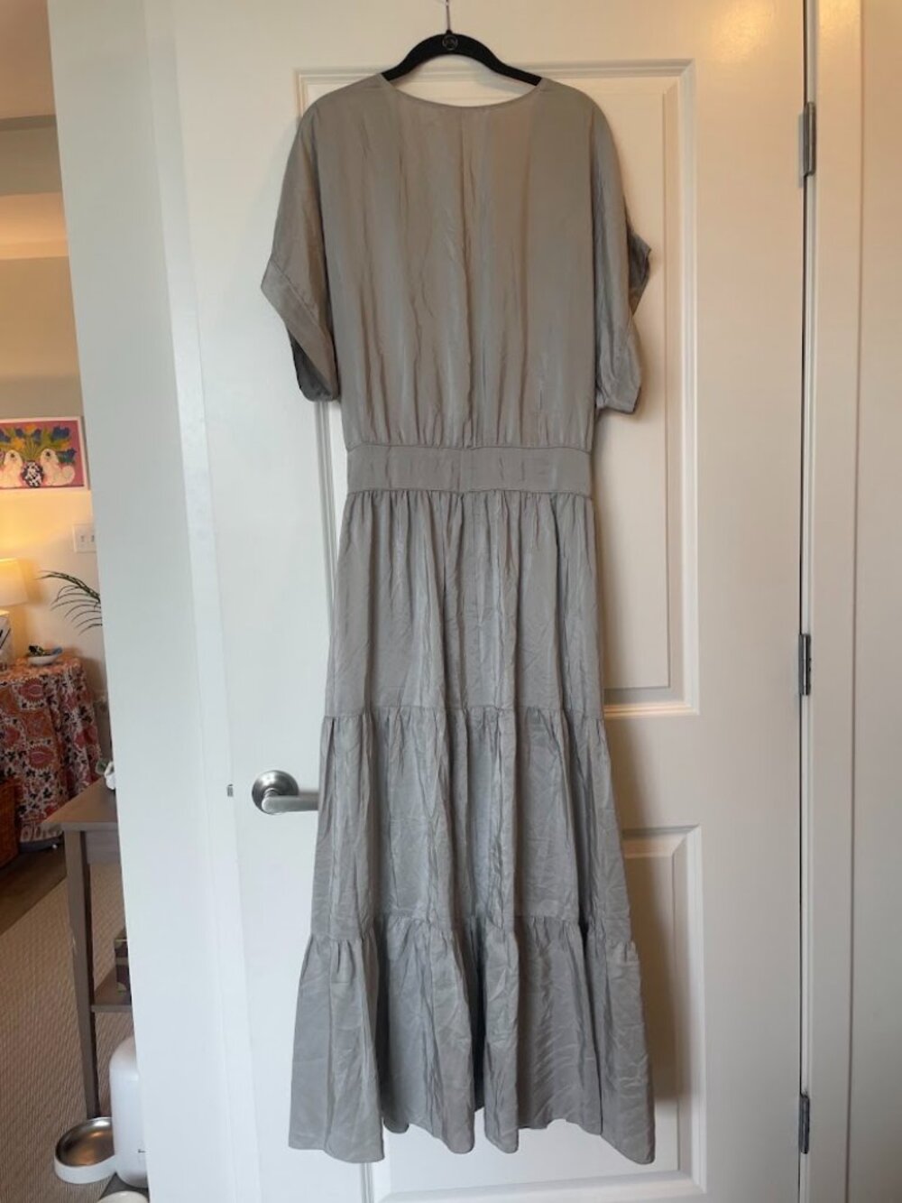 Organic by John Patrick 100% Silk Tiered Maxi Dress One Size - Picture 2 of 5